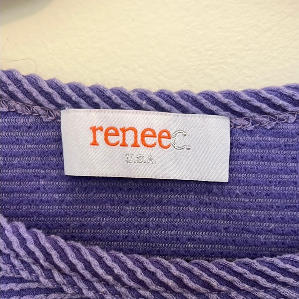 Renee C. Lavender Ribbed Ruched Top - Picture 2 of 8